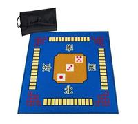 Mahjong Card Game Mat, Tappetino da tavolo poker Mahjong multicolore di varie dimensioni con borsa for il trasporto(Blue,32.7x32.7inch)