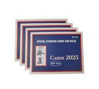 Mahjong Cards 2025, set di 4 pezzi di riferimento per le regole di stampa grandi, 11,9 x 15,5 x 1,9 cm, facile da leggere, punteggio Mahjong e guida manuale per principianti, pratica, gioco di
