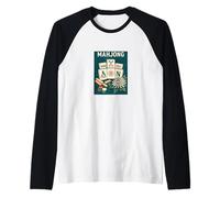 Mahjong Crack Dot Bam Gioco Giocare Divertimento Maglia con Maniche Raglan