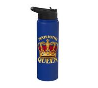 Mahjong Crown Ragazze Signore Giocando Mahjong Game Night Stainless Steel Insulated Water Bottle