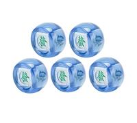 Mahjong Dadi Direzione del 5 Pezzi di Plastica Est Sud Ovest Nord Sfera di Dadi Set per Giochi da Tavolo Intrattenimento da Casinò Durevole Leggero Portatile 2.2x2.2x2.2cm (Blu trasparente)