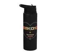 Mahjong è come gli amici raccolgono sociale gioco notte retrò Stainless Steel Insulated Water Bottle