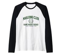 Mahjong Game mAh Jong Players Graphic Mahjong Lovers Maglia con Maniche Raglan