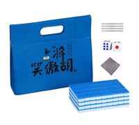 Mahjong Game Set, Compact Family Tile Match, Includes Tablecloth, Ruler, Dice, Carrying Case for Travel, Holidays, Birthday Party Entertainment 0.94x0.67 Inches