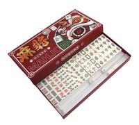 Mahjong Game Set, Mini Travel Edition, 144 piastrelle con 2 dice, Compact Chinese Board Game Kit, Family Party Entertainment Case for Men Women Leisure Playing Gift Supplies, 0,8 x 0,5 x 0,4 Inches