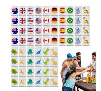 Mahjong gioco da viaggio, gioco di mahjong - Set di piastrelle con motivo bandiera - Giochi da tavolo per famiglia, di fuga in riva al mare per adulti e bambini, picnic primaverile