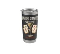 Mahjong & Martinis Serata tra Amiche Stile Retrò Bicchiere termico in acciaio inox doppia parete