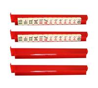 Mahjong Rack and Pusher - 4 Piece Dominoes Game Stands, Majiang Tile Holder for Organized Play, Premium Quality Keeper, Home Travel Tool with Integrated Pushers, Festive Club Set for Sliding