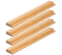 Mahjong Rack con pushers - Set moderno portatile da 4 pezzi, supporto per piastrelle Mahjong, stile visivo, dimensioni 45 x 6,5 x 2 cm, peso 1400 g, legno massello di faggio naturale, per campeggio