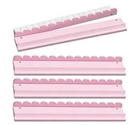 Mahjong Racks - Set di 4 pezzi, 43 x 6,5 x 3,5 cm, 1700 g, in legno rosa magnetico, antiscivolo, supporto per piastrelle di Mahjong a bordo smerlato con supporto per piastrelle di sicurezza per una