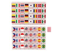 Mahjong - Set classico Mah Jongg portatile, gioco di Mahjong bandiera nazionale, per donne, ragazzi, ragazze, giovani, adolescenti, moglie, marito, figlio, figlia, vacanze, riunioni informali,