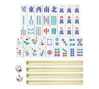 Mahjong - Set da gioco per adulti, tradizionale mah jongg, portatile, da viaggio, set completo per mahjong, per principianti, riunioni di famiglia, feste all'aperto, campeggio, piscina costiera, golf