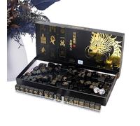 Mahjong - Set di mattonelle portatili, gioco Mahjong con due dadi e quattro scaffali, adatto per giocatori adulti per uso domestico, viaggi, feste e intrattenimento serale