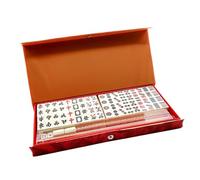 Mahjong Set di pietre da gioco - Collezione 144 pezzi, Classico gioco di, Set completo da gioco con ripiani a cubetti, valigetta portaoggetti, intrattenimento da tavolo per adulti