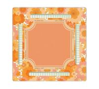Mahjong Table Mat - Diatom Mud 80x80cm | Non-Slip Quiet Vintage Green | Tropical Plant Art | Game Table Cover For Poker Card Board Tile Playing Decor Themes
