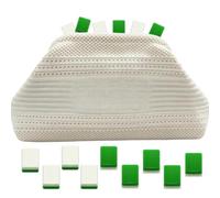 Mahjong Tile Organizer - Hand Woven Organizer, Aesthetic Storage Holder | Aesthetic Print Textured Hand Woven Clutch | Vacation Family Game Night, Magnetic Fold Secure Dice Card Tile Storage Purse