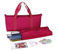 Mahjong Tile Set, 166 Tiles Travel Mahjong Set, Melamine Beautiful and Portable Design, Includes Rulers and Dice, Playing and Learning, Ideal for Women, Adults, and Beginners, 30x22.5x13cm