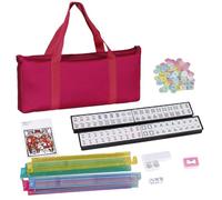 Mahjong Tile Set, Classic Mahjong Board Game Sets, Complete Rulers Dices, Portable Size, Ideal for Home, Learning, Playing, Seniors, Beginners, Adults, 11.81x8.86x5.12 inches
