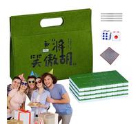 Mahjong Tile Set, Small Tabletop Mahjong Match Kit, 0.94x0.67 inches Complete Board with Tablecloth Ruler Dice and Bag, Family Game for Leisure, Travel, Home, Party Entertainment