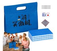 Mahjong Tile Set, Small Tabletop Mahjong Match Kit, 0.94x0.67 inches Complete Board with Tablecloth Ruler Dice and Bag, Family Game for Leisure, Travel, Home, Party Entertainment