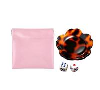 Mahjong - Vassoio in acrilico con 2 e | Vassoio da 9 cm, in acrilico e pelle PU, portatile, per Mahjong, per giochi, viaggi e regali