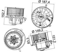 MAHLE AB 149 000P Ventilatore abitacolo per AUDI,SEAT,SKODA,SKODA (SVW),VW,VW (F