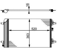 MAHLE AC 358 000S Condensatore climatizzatore per VW SHARAN (7M8, 7M9, 7M6) con