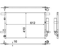 MAHLE AC 557 000S Condensatore, Climatizzatore per CITROËN,MITSUBISHI,PEUGEOT