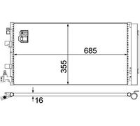 Condensatore radiatore climatizzazione AC 630 000S MAHLE per RENAULT SCÉNIC III