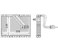 MAHLE AE 128 000P Evaporatore, Climatizzatore per MERCEDES-BENZ