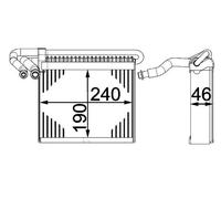 Evaporatore, impianto di climatizzazione MAHLE AE 70 000P