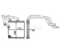 MAHLE AH 255 000S Scambiatore calore per riscaldamento abitacolo con accessori