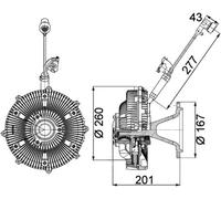 MAHLE CFC 115 000P Giunto di collegamento, Ventilatore radiatore per MERCEDES-BE