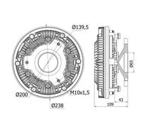 MAHLE CFC 12 000S Giunto di collegamento, Ventilatore radiatore per MERCEDES-BEN