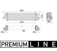 Radiatore intercooler Alluminio CI 554 000P MAHLE per VOLVO XC90 II S90 II V60 I