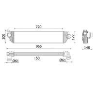 Mahle Original Raffreddatore aria aspirazione CI 669 000P per Renault Master III 2.3 2010-