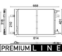 MAHLE Condensatore Climatizzatore Con Essiccatore Per Opel Astra J P10 Chevrolet