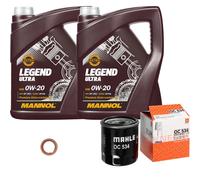 MAHLE Controllo Set 10 L MANNOL 0W-20 Legend Ultra Per Toyota Yaris 1.5