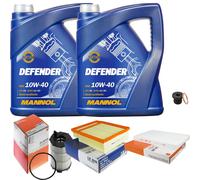 Mahle Controllo Set 10 L mannol Defender 10W-40 per Audi A4 Avant RS4, Quattro