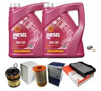 MAHLE Controllo Set 10 L MANNOL Diesel TDI 5W-30 Per Saab 9-5 Kombi 3.0 TiD