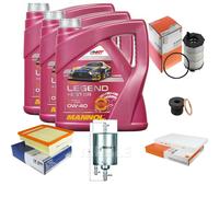 Mahle Controllo Set 12 L mannol Legend + Ester 0W-40 per Audi A4 Avant RS4