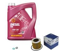 MAHLE Controllo Set 5 L MANNOL 5W-30 Diesel TDI Per Toyota Yaris 1.4 D-4D