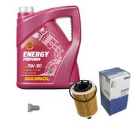 MAHLE Controllo set 5 L MANNOL 5W-30 Premio energia per VW Touran 2.0 TDI