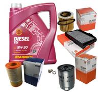 MAHLE Controllo Set 5 L MANNOL Diesel TDI 5W-30 Per Saab 9-5 Kombi 1.9 TiD