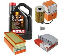 MAHLE Controllo Set 5 L MOTUL 8100 X-CLEAN 5W-40 Per Audi A3 2.0 TDI 16V