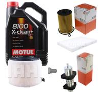 Mahle Controllo Set 5 L Motul 8100 x-Pulire+5W-30 per Audi A4 Avant 2.0