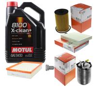 Mahle Controllo Set 5 L Motul 8100 x-Pulire+5W-30 per Skoda Spaceback Rapido