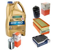 MAHLE Controllo Set 5 L RAVENOL SSL 0W-40 per Audi A3 1.8 TFSI