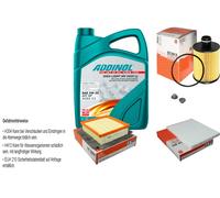 MAHLE Controllo set 5L ADDINOL GIGA LUCE MV 5W-30 per Opel Corsa D S07 1.3
