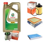 MAHLE Controllo Set 5L CASTROL EDGE 5W-30 C3 Per Opel Insignia A Caravan 2.0